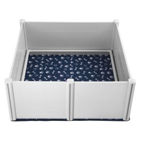 Dog Whelping Box, 59.8 x 59.8 x 24.0in Whelping Box for Dogs and Puppies, Whelping Pen for Puppies, Dog Birthing Box with Rails and Washable Pee