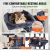 Cat Tree for Indoor Cats, 68.5" Cat Tower with 2 Cat Condos, Sisal Scratching Post, Hammocks, Top Perches, Jumping Platforms and Ramp