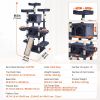 Cat Tree for Indoor Cats, 68.5" Cat Tower with 2 Cat Condos, Sisal Scratching Post, Hammocks, Top Perches, Jumping Platforms and Ramp